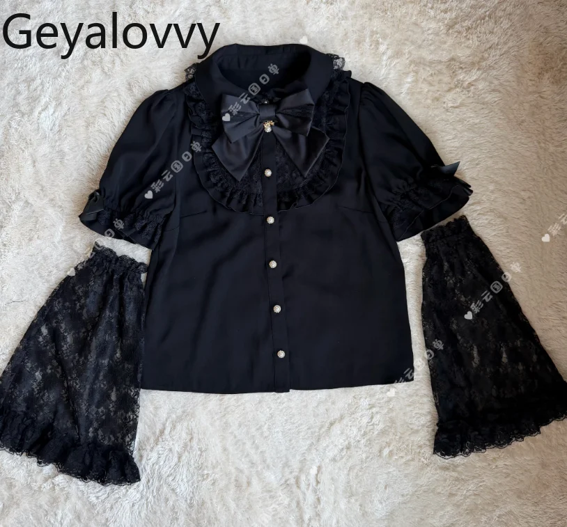 2026 New Japanese Style Sc Lace Sleeve Short-sleeve Shirt Summer Sweet Cute Versatile Lapel Heart Lace Bow Tops for Women
2026 New Japanese Style Sc Lace Sleeve Short-sleeve Shirt Summer Sweet Cute Versatile Lapel Heart Lace Bow Tops for Women