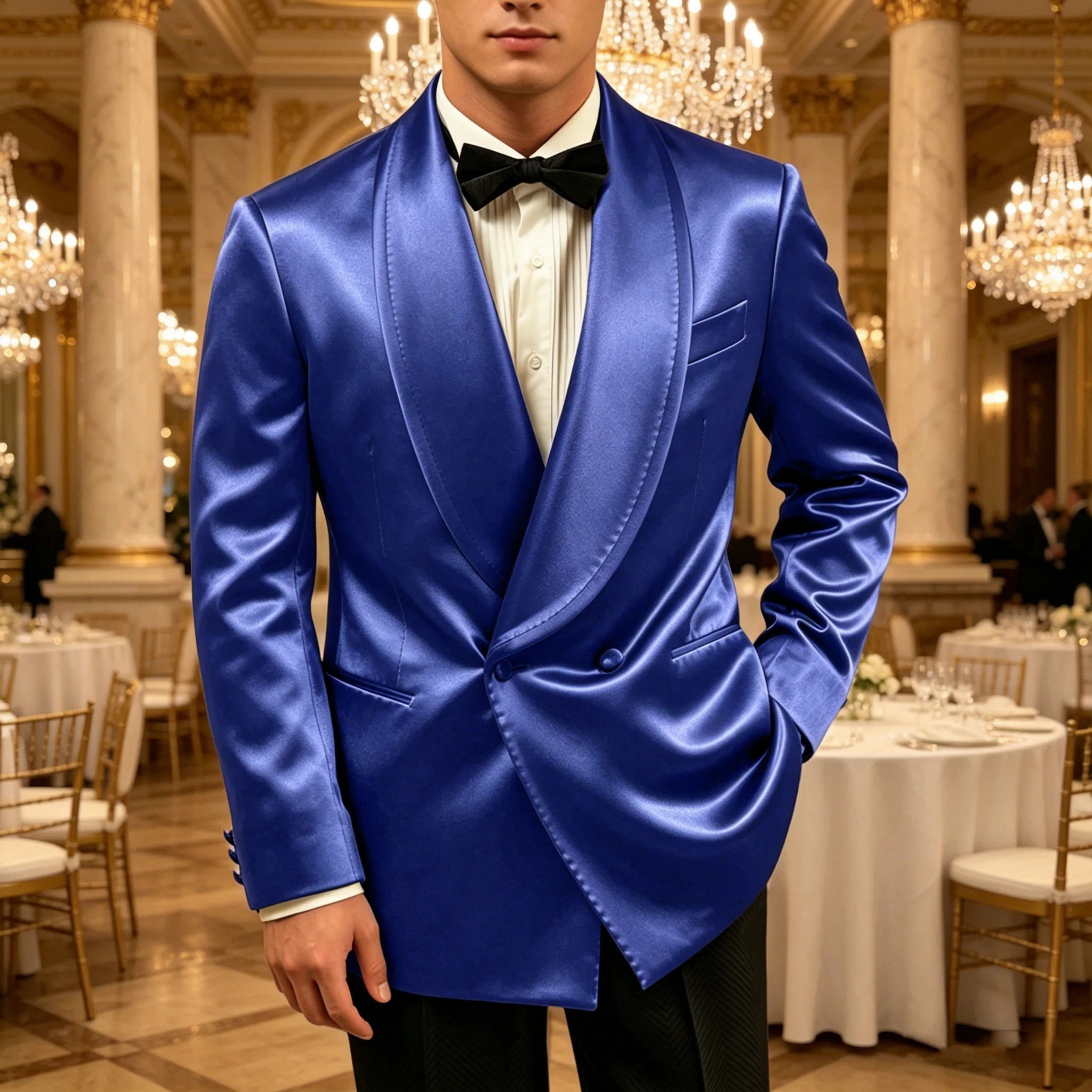 Men's Luxury Satin Blazer Double Breasted Slim Fit Shawl Lapel Suit Jacket Formal Business Tuxedo Casual Coat For Wedding Prom
Men's Luxury Satin Blazer Double Breasted Slim Fit Shawl Lapel Suit Jacket Formal Business Tuxedo Casual Coat For Wedding Prom