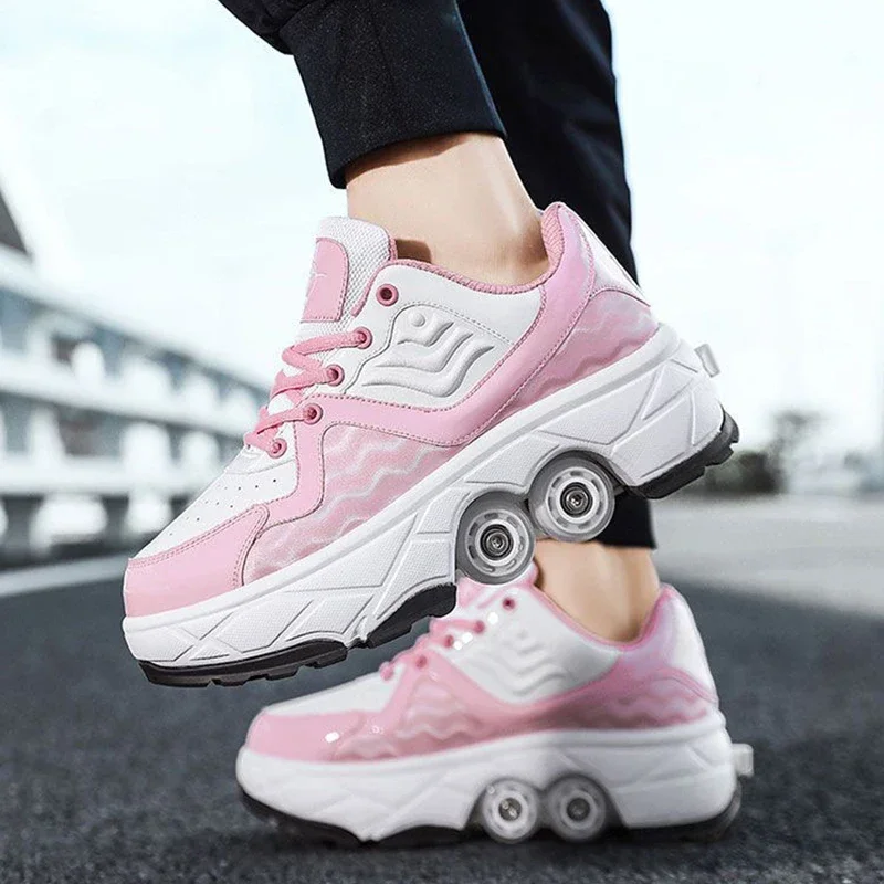 Deformation Shoes Dual-Purpose Double Row 4-Wheel Skates Roller Skate Shoes Kid Youth Men Women Sneaker With 4 Wheels Shoes Gift
Deformation Shoes Dual-Purpose Double Row 4-Wheel Skates Roller Skate Shoes Kid Youth Men Women Sneaker With 4 Wheels Shoes Gift