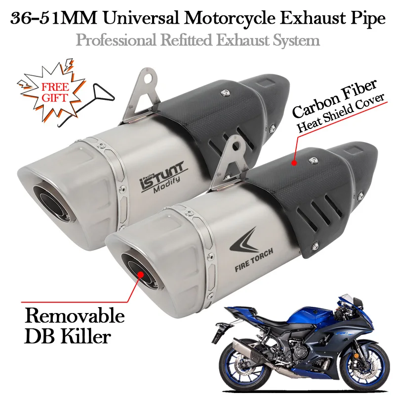 51MM Universal Motorcycle Modify Exhaust Muffler DB Killer Carbon Fiber Silencieux Moto Escape For YAMAHA R1 R7 MT10 Z900 S1000R
51MM Universal Motorcycle Modify Exhaust Muffler DB Killer Carbon Fiber Silencieux Moto Escape For YAMAHA R1 R7 MT10 Z900 S1000R