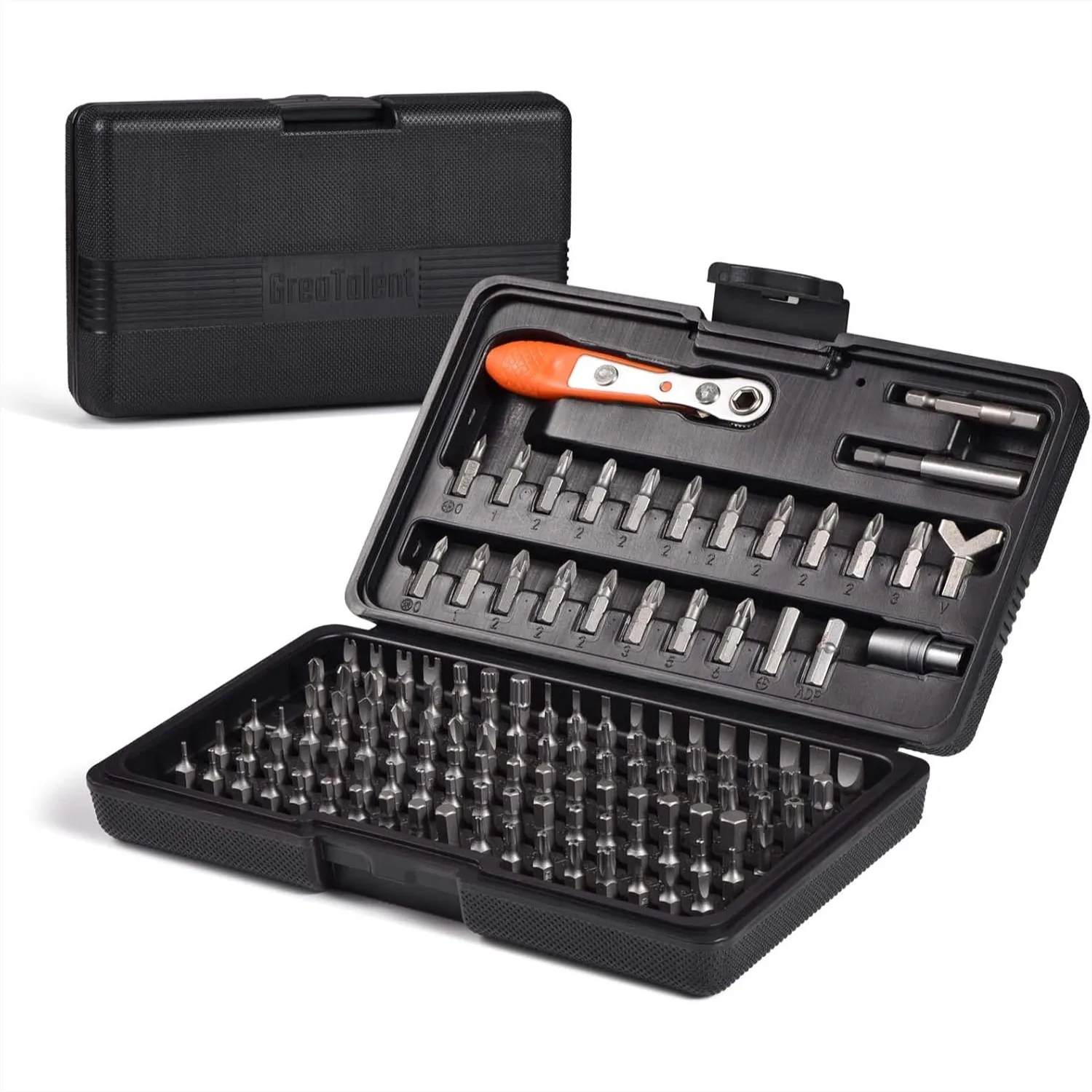 133-in-1 Mini Ratchet Wrench Screwdriver Bit Set with Magnetic Holder and 90-Degree Handle for Versatile DIY Tasks
133-in-1 Mini Ratchet Wrench Screwdriver Bit Set with Magnetic Holder and 90-Degree Handle for Versatile DIY Tasks