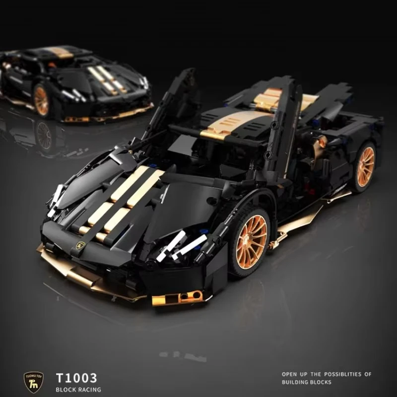 1309pcs Technical Black Gold Sports Car Building Blocks MOC T1003 Super Racing Vehicle Assemble Toys Christmas birthday gifts
1309pcs Technical Black Gold Sports Car Building Blocks MOC T1003 Super Racing Vehicle Assemble Toys Christmas birthday gifts