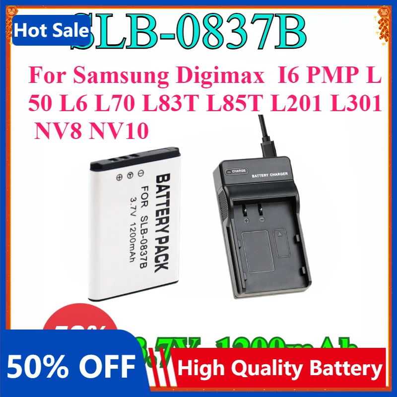 New 1200mAh SLB-0837B SLB-0837(B) SLB0837B Camera Battery for Samsung Digimax I6 PMP L50 L6 L70 L83T L85T L201 L301 NV8 NV10
New 1200mAh SLB-0837B SLB-0837(B) SLB0837B Camera Battery for Samsung Digimax I6 PMP L50 L6 L70 L83T L85T L201 L301 NV8 NV10