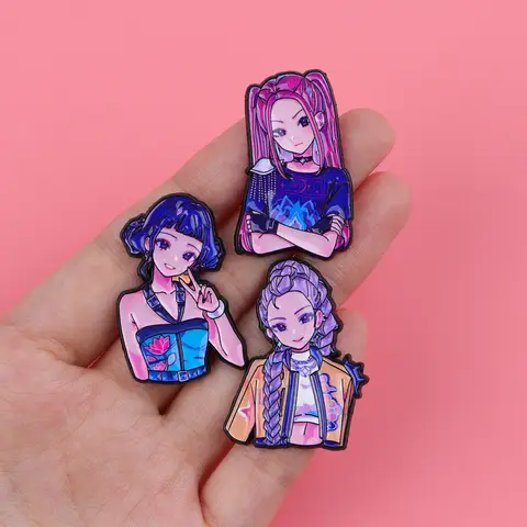 Épingles à revers pour filles Kpop, pour sacs à dos, broches en émail doux pour femmes, Badges de Cosplay sur vêtements, accessoires de bijoux