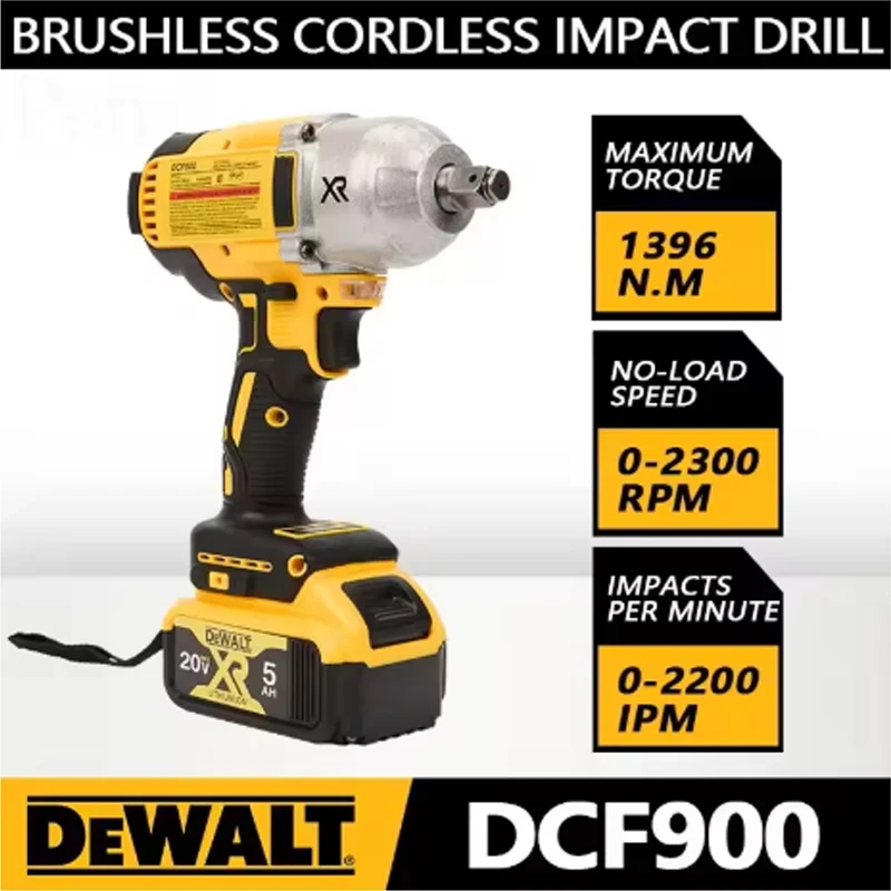 DEWALT DCF900 Kit 1/2In Brushless Cordless High Torque Impact Wrench With Hog Ring Anvil 20V Power Tools DEWALT Battery
DEWALT DCF900 Kit 1/2In Brushless Cordless High Torque Impact Wrench With Hog Ring Anvil 20V Power Tools DEWALT Battery