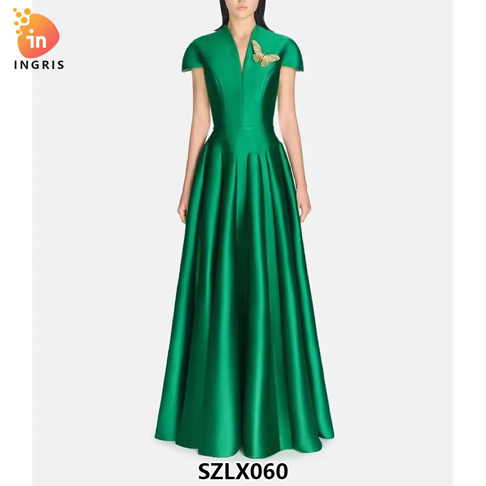 2025 Summer New High Quality Fashion V-neck Satin Long Evening Dress Slim Party Green Elegant Women's Dresses-SZLX060
2025 Summer New High Quality Fashion V-neck Satin Long Evening Dress Slim Party Green Elegant Women's Dresses-SZLX060