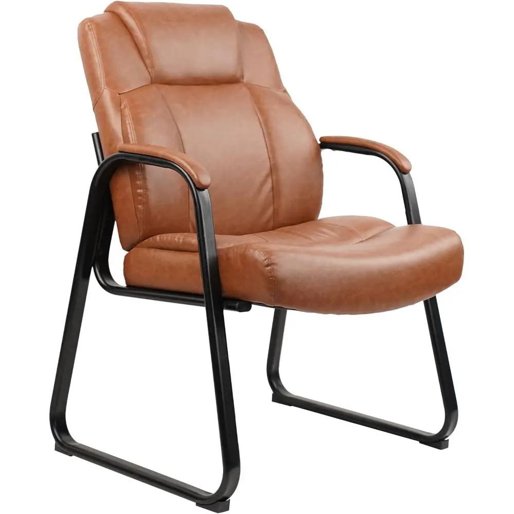 500lb Capacity Leather Office Chair with Padded Arms, Wide Seat, No Wheels, Ideal for Conference Rooms and Home Offices, Brown
500lb Capacity Leather Office Chair with Padded Arms, Wide Seat, No Wheels, Ideal for Conference Rooms and Home Offices, Brown