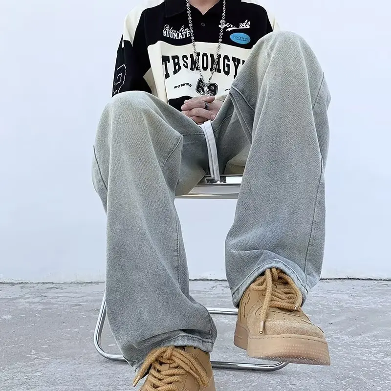 Джинсы с завышенной талией, прямые брюки, свободный крой, со средней талией, молодежные модные мужские длинные брюки большого размера 300, весна-осень
Джинсы с завышенной талией, прямые брюки, свободный крой, со средней талией, молодежные модные мужские длинные брюки большого размера 300, весна-осень