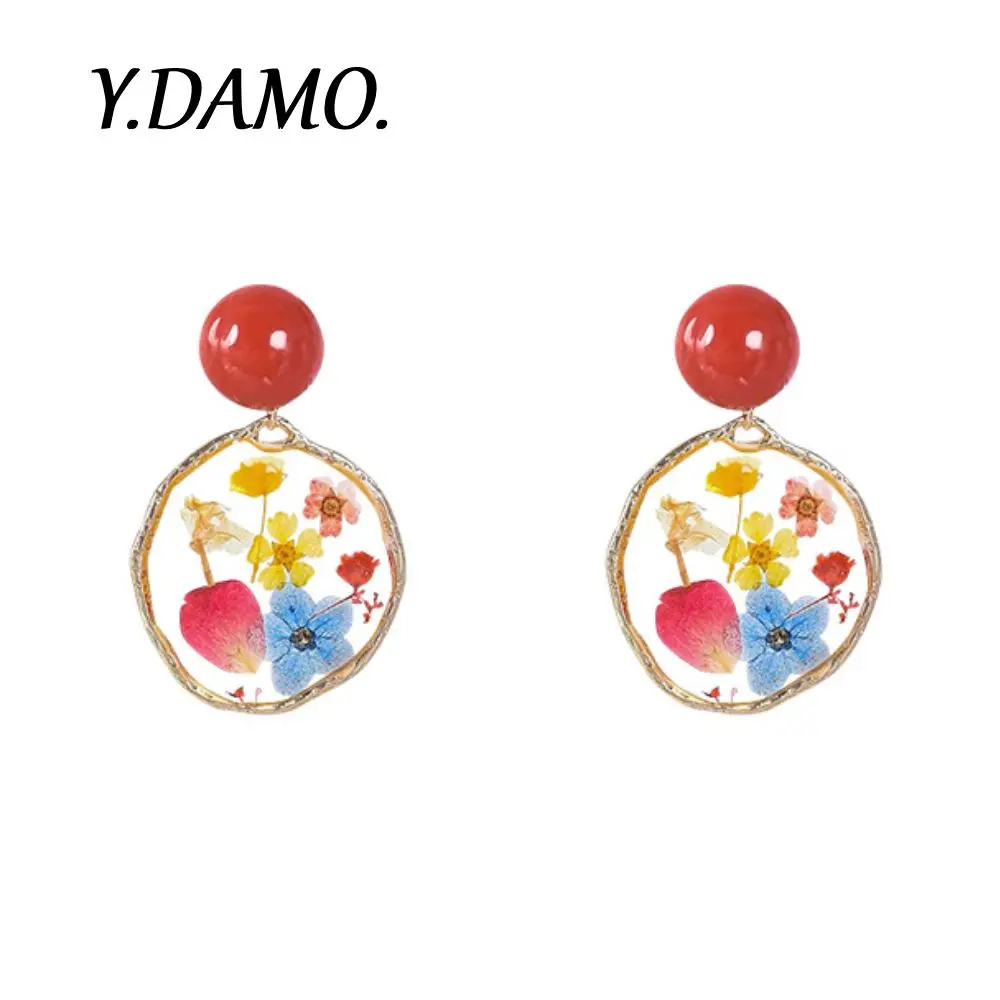 Damo Earrings French Romentic Dried Flowers Earrings Colorful Small Flowers Round Red Accessory Summer Gift Elegant Earrings
Damo Earrings French Romentic Dried Flowers Earrings Colorful Small Flowers Round Red Accessory Summer Gift Elegant Earrings