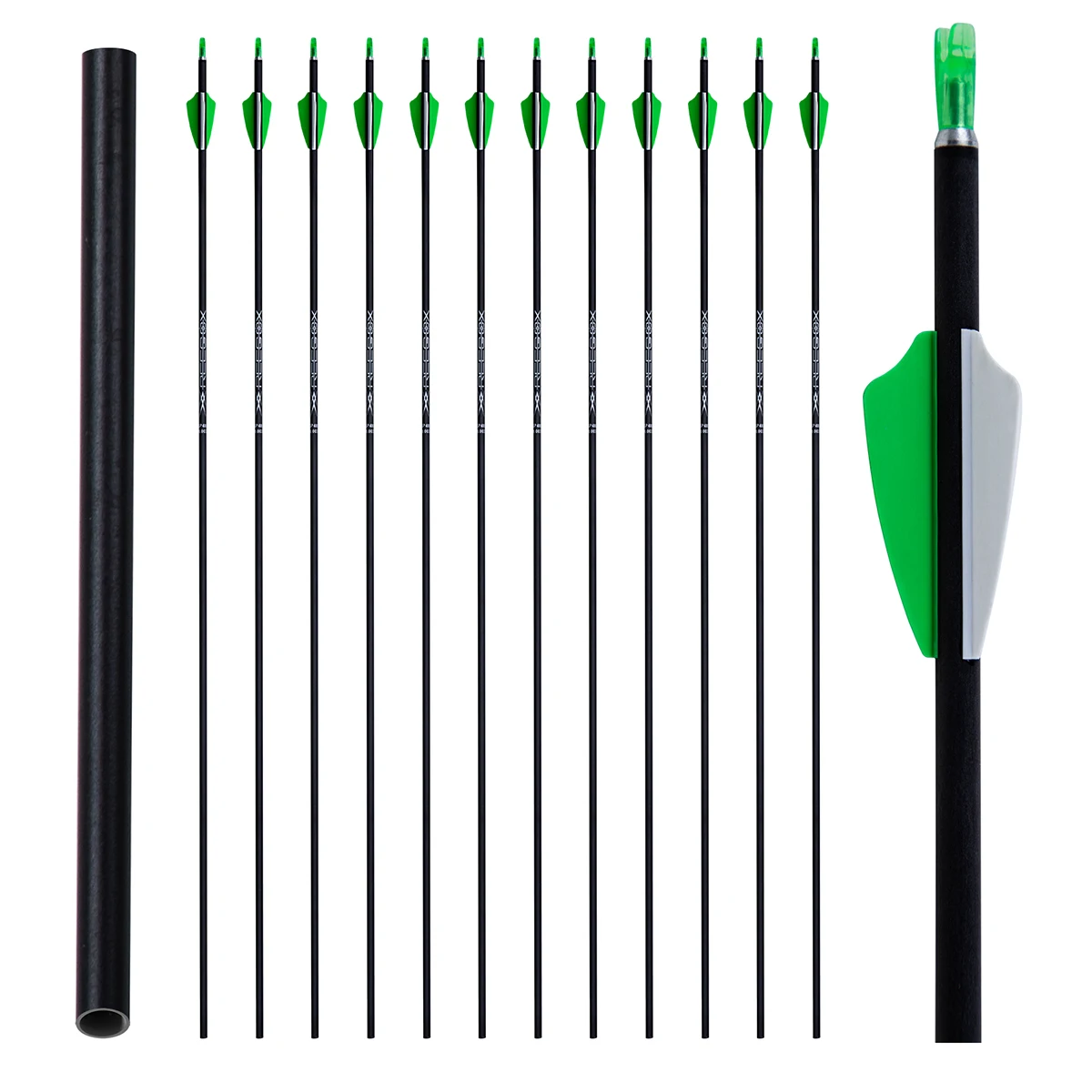 12pcs Carbon Arrows 31” spine350/400/500/600/700/800/900 Target & Hunting Arrows for Recurve Bows, 3D Target Shooting Archery
12pcs Carbon Arrows 31” spine350/400/500/600/700/800/900 Target & Hunting Arrows for Recurve Bows, 3D Target Shooting Archery