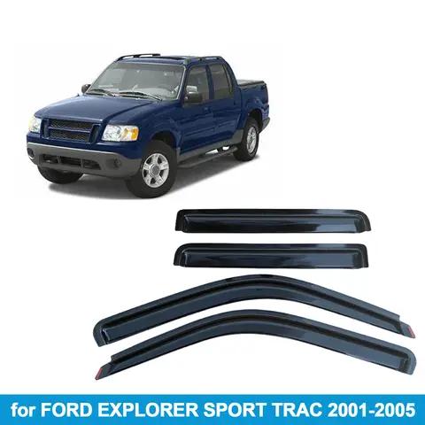 Fenstervisier für FORD EXPLORER SPORT TRAC 2001–2005, Zoll-Regenschutz, seitlicher Entlüftungsabweiser, Wetterschutz, Innenmontage