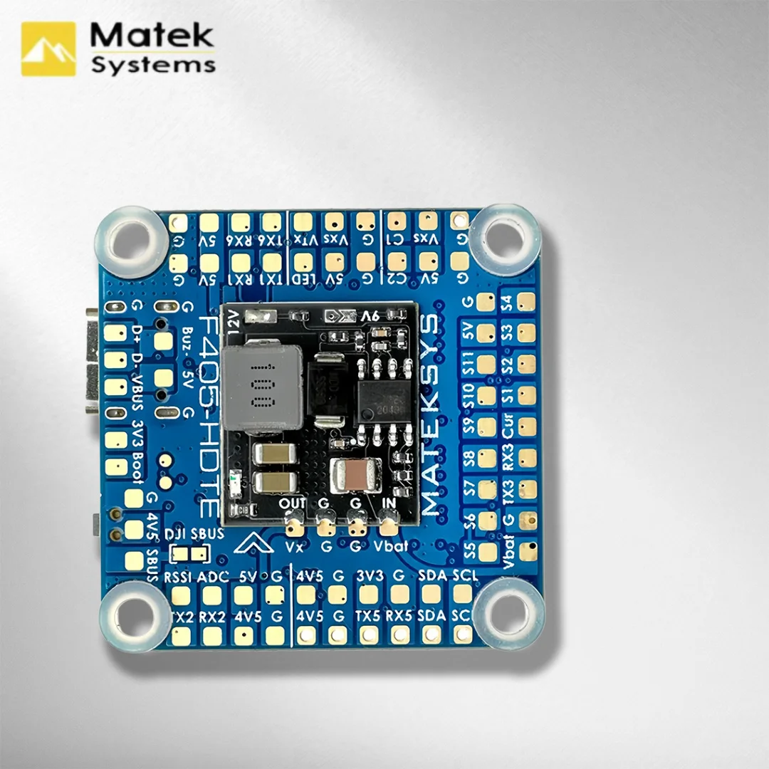 Mateksys Matek Systems F405-HDTE F4 Flight Controller STM32F405 Built-in Dual BEC OSD Blackbox 3~12S LiPo 30X30mm for FPV Drone
Mateksys Matek Systems F405-HDTE F4 Flight Controller STM32F405 Built-in Dual BEC OSD Blackbox 3~12S LiPo 30X30mm for FPV Drone