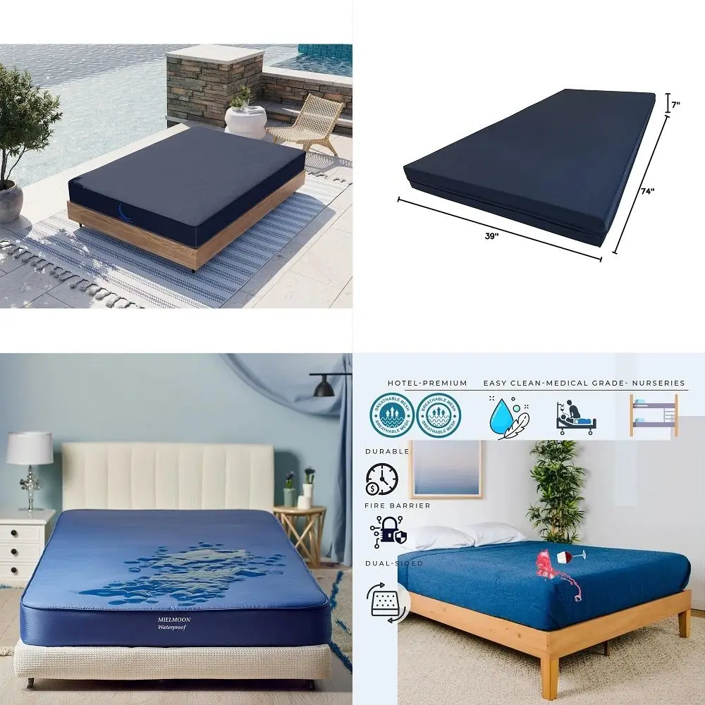 7 Waterproof Mattress NoSprings Foam Bed PlushBarrier,CleanampBody,Supportive Spinal,OutdoorsMedical MattressBedwetting Full, 6
7 Waterproof Mattress NoSprings Foam Bed PlushBarrier,CleanampBody,Supportive Spinal,OutdoorsMedical MattressBedwetting Full, 6