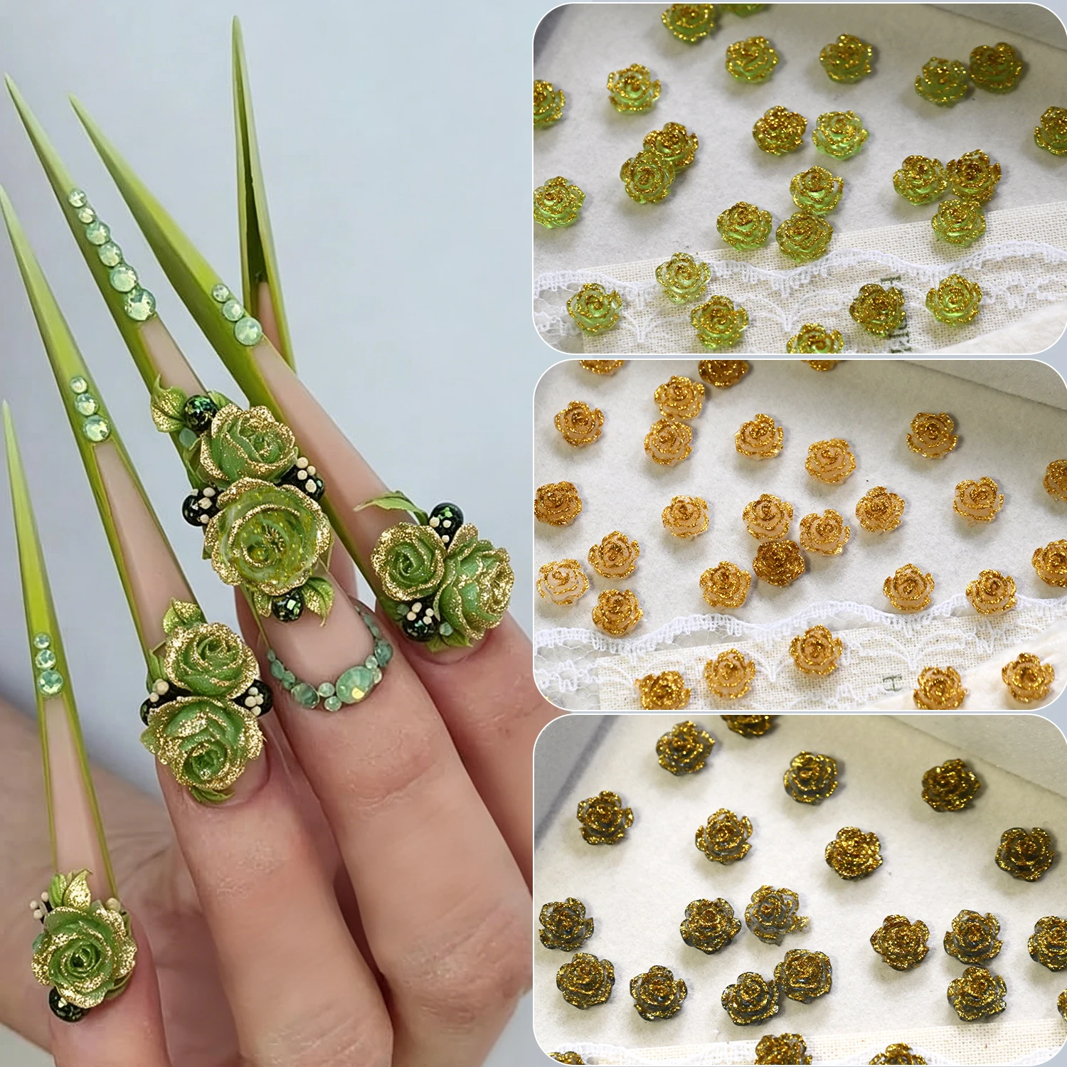 24 Grids Vintage Brown Green Resin Rose Camellia Nail Charms 6 Colors 3D RoseFlower Nail Art Decorations DIY Manicure Supplies
24 Grids Vintage Brown Green Resin Rose Camellia Nail Charms 6 Colors 3D RoseFlower Nail Art Decorations DIY Manicure Supplies