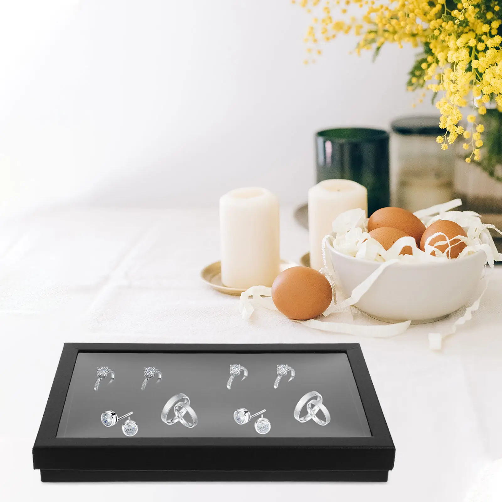 Earring Organizer Jewelry Tray with Lid Compact Lightweight Travel-Friendly Ring Display Case for Women Girls Multi-Functional
Earring Organizer Jewelry Tray with Lid Compact Lightweight Travel-Friendly Ring Display Case for Women Girls Multi-Functional