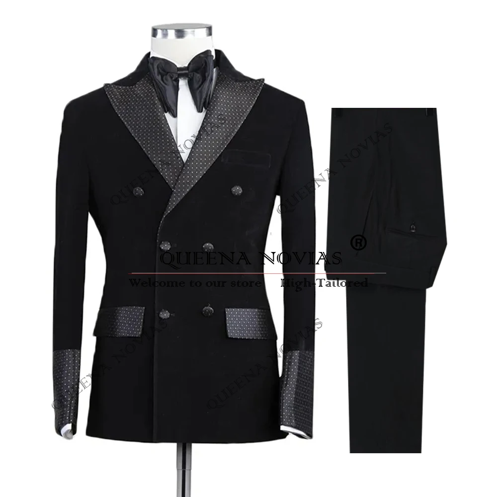 Elegant Groom Wedding Tuxedos Customized Double Breasted Jacket Pants 2 Pieces Suits Men Slim Fit Man Dinner Party Dresses 2025
Elegant Groom Wedding Tuxedos Customized Double Breasted Jacket Pants 2 Pieces Suits Men Slim Fit Man Dinner Party Dresses 2025