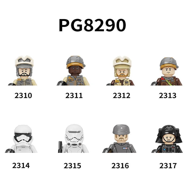 Конструктор PG8290, 8 шт./комплект, конструктор штормовой солдат PG2310 PG2311 PG2312, фигурка PG2313 PG2314 PG2315, мини сборка игрушек
Конструктор PG8290, 8 шт./комплект, конструктор штормовой солдат PG2310 PG2311 PG2312, фигурка PG2313 PG2314 PG2315, мини сборка игрушек