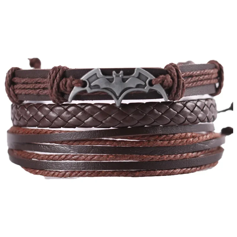 3-pcs Leather Black Bracelet for Men Men's Fashion Bat Woven Cowhide Bracelet Men Accessories Charm and Retro Bracelet Jewelry
3-pcs Leather Black Bracelet for Men Men's Fashion Bat Woven Cowhide Bracelet Men Accessories Charm and Retro Bracelet Jewelry