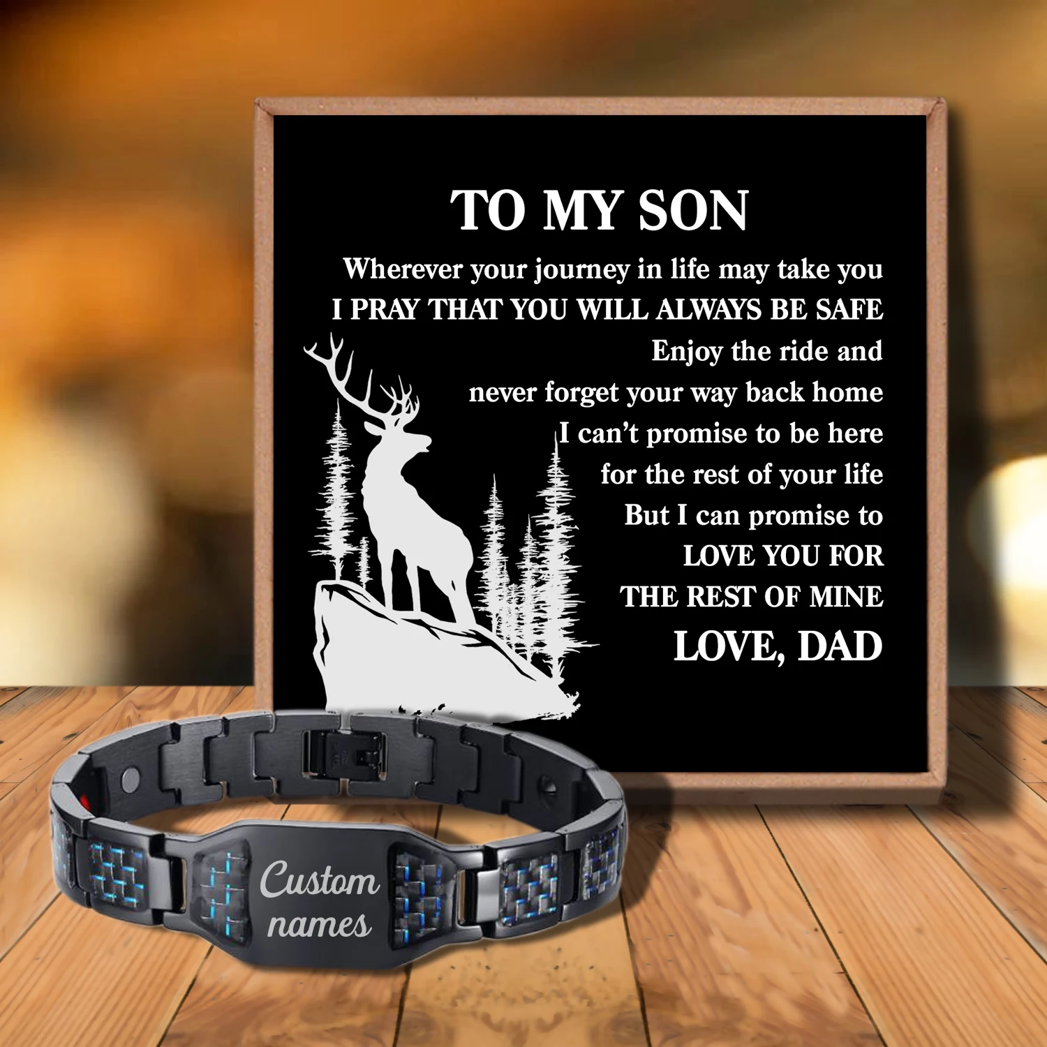 Sac3026 To My Son Be Brave Have Courage from Love Dad Customizable Message Card Bracelet for Birthday Anniversary Holiday Gift
Sac3026 To My Son Be Brave Have Courage from Love Dad Customizable Message Card Bracelet for Birthday Anniversary Holiday Gift