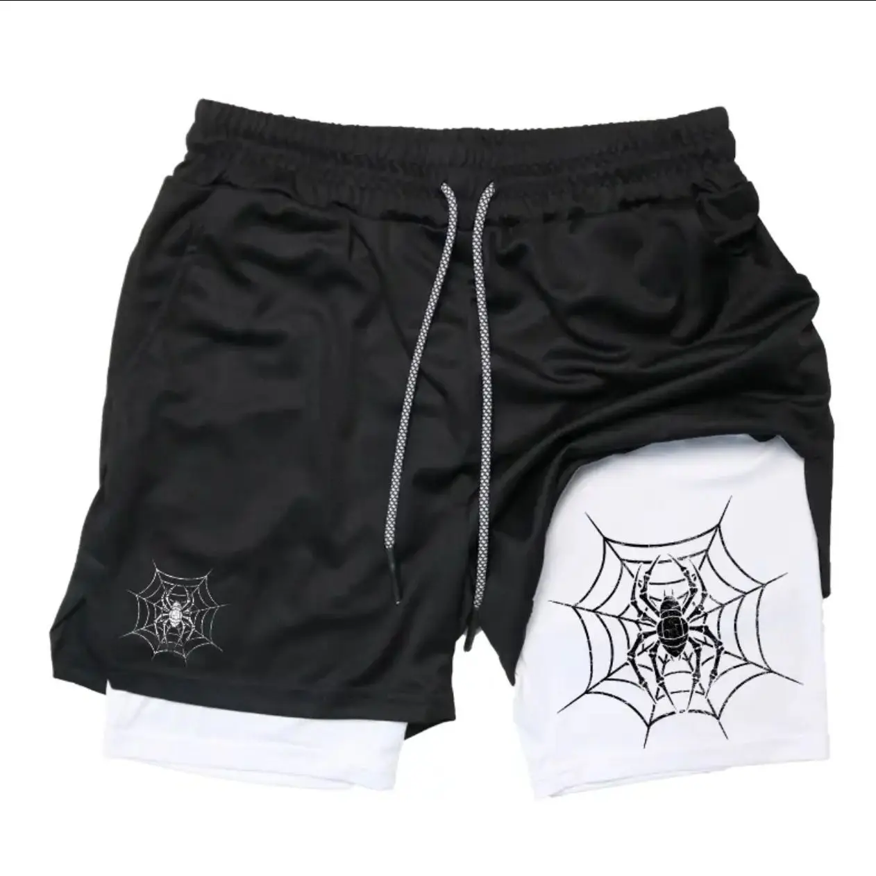 Cross-border American High Street Y2K Dark Style Spider Print Men's Double-layer Shorts Fitness Running Sports Casual Pants
Cross-border American High Street Y2K Dark Style Spider Print Men's Double-layer Shorts Fitness Running Sports Casual Pants
