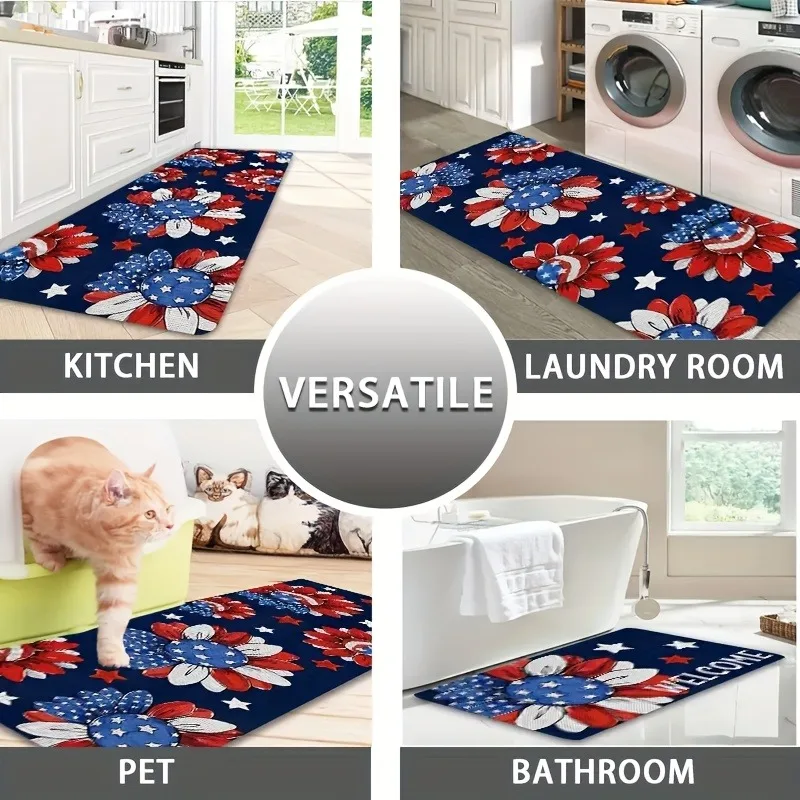 1PC Patriotic Americana Kitchen Rug Non-Slip Door Mat Pop design Bathroom Rug Bath Mat Carpet for Home Sink Laundry Decor
1PC Patriotic Americana Kitchen Rug Non-Slip Door Mat Pop design Bathroom Rug Bath Mat Carpet for Home Sink Laundry Decor