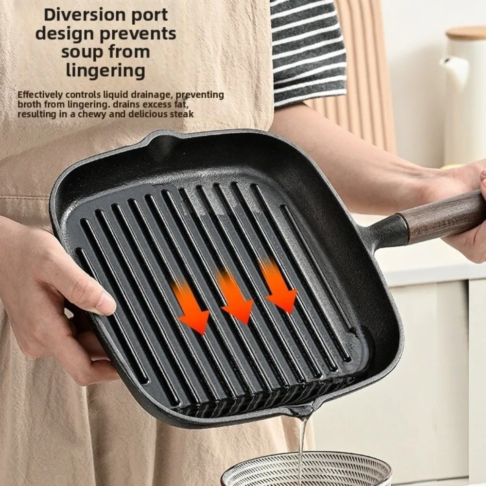 Чугунная сковорода для стейков Многофункциональная сковорода с рельефными полосами без покрытия, с антипригарным эффектом, с носиком для выливания, для приготовления завтраков Готовка на открытом воздухе
Чугунная сковорода для стейков Многофункциональная сковорода с рельефными полосами без покрытия, с антипригарным эффектом, с носиком для выливания, для приготовления завтраков Готовка на открытом воздухе