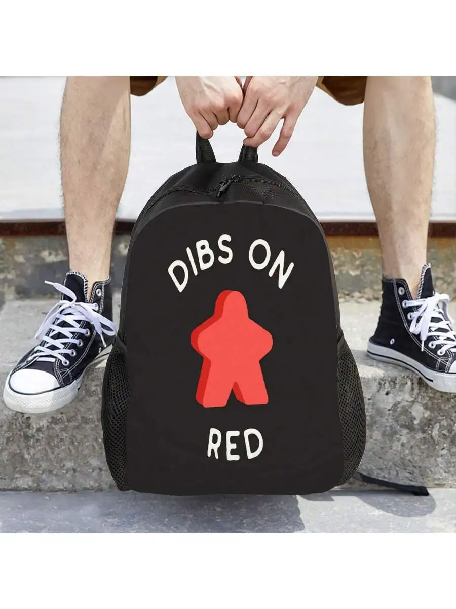 Mens Board Game Backpack With Red Meeple Logo Dibs On Red Design
Mens Board Game Backpack With Red Meeple Logo Dibs On Red Design