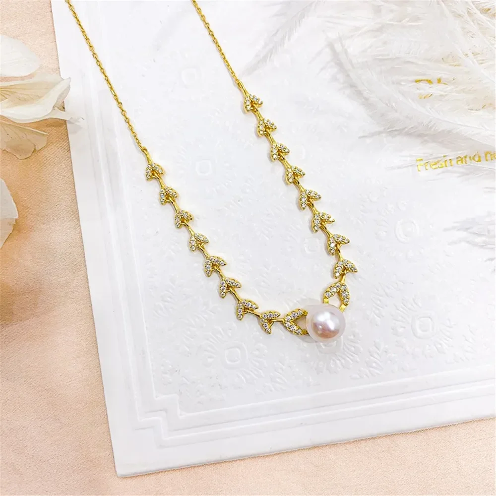 DIY Pearl Accessories S925 Sterling Silver Chain Empty Support Fashion Pendant with Silver Chain Fit 7-9mm Round Flat Beads.
DIY Pearl Accessories S925 Sterling Silver Chain Empty Support Fashion Pendant with Silver Chain Fit 7-9mm Round Flat Beads.