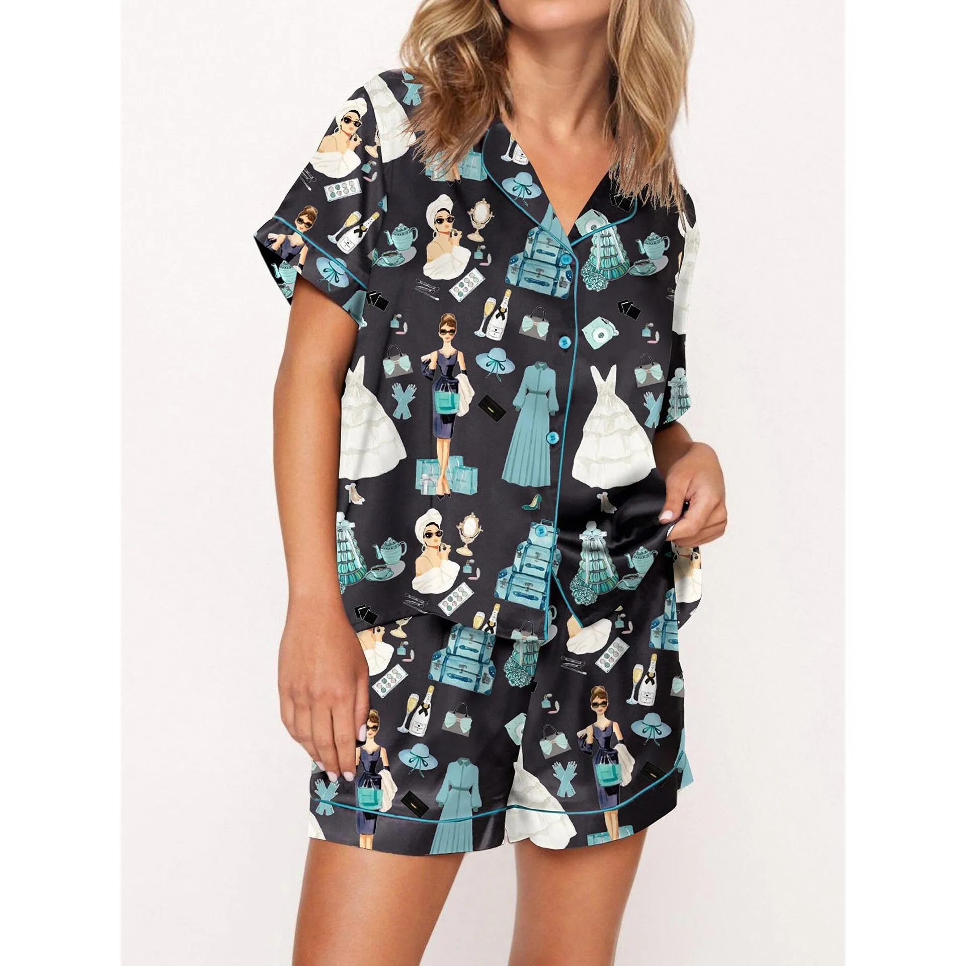 Digital Print Pajama Set Women's Summer Sleepwear Comfortable Soft Material Fashionable Casual Style Ideal for Daily Use
Digital Print Pajama Set Women's Summer Sleepwear Comfortable Soft Material Fashionable Casual Style Ideal for Daily Use