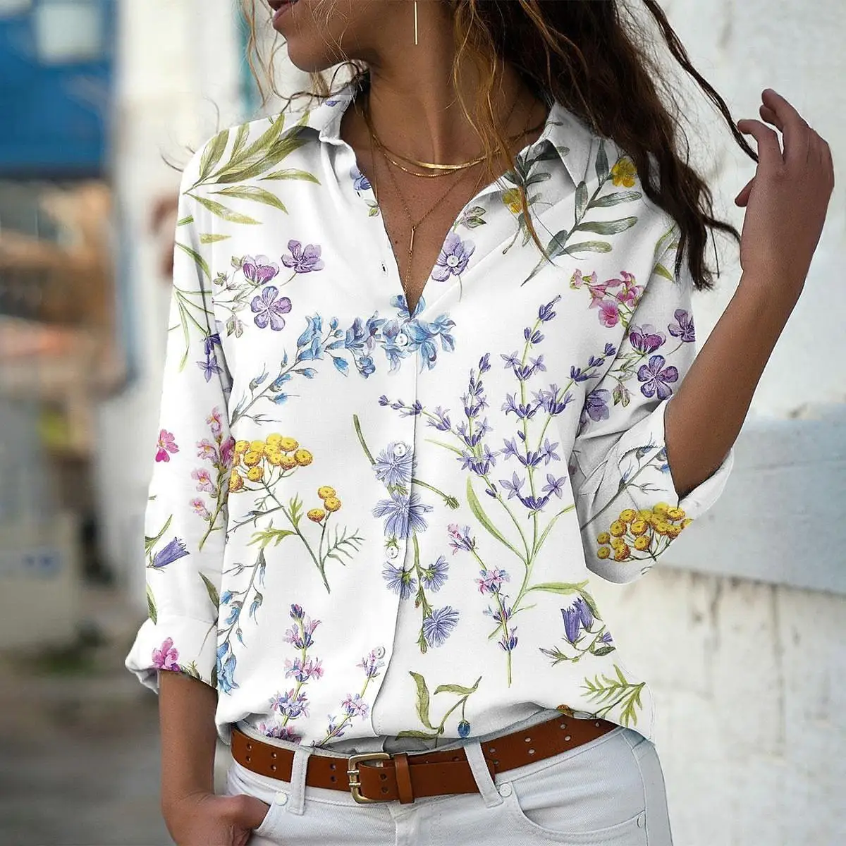 Women's Floral Patchwork Long Sleeve T-Shirt Commute Style Printed Geometric Patterned Top Quality Fabric Non-Shrinking
Women's Floral Patchwork Long Sleeve T-Shirt Commute Style Printed Geometric Patterned Top Quality Fabric Non-Shrinking