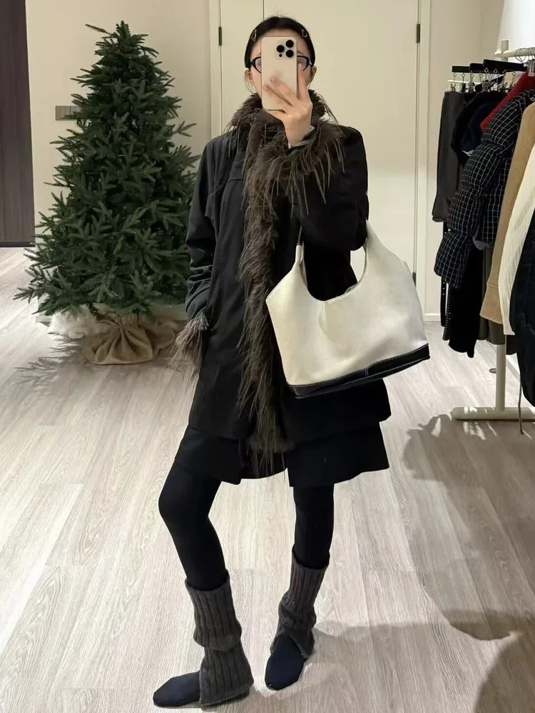 TheLike Original Thiened Warm Stand Collar Frayed Bla Loose Mid-Length Cotton Jaet Slimming Outerwear for Women
TheLike Original Thiened Warm Stand Collar Frayed Bla Loose Mid-Length Cotton Jaet Slimming Outerwear for Women