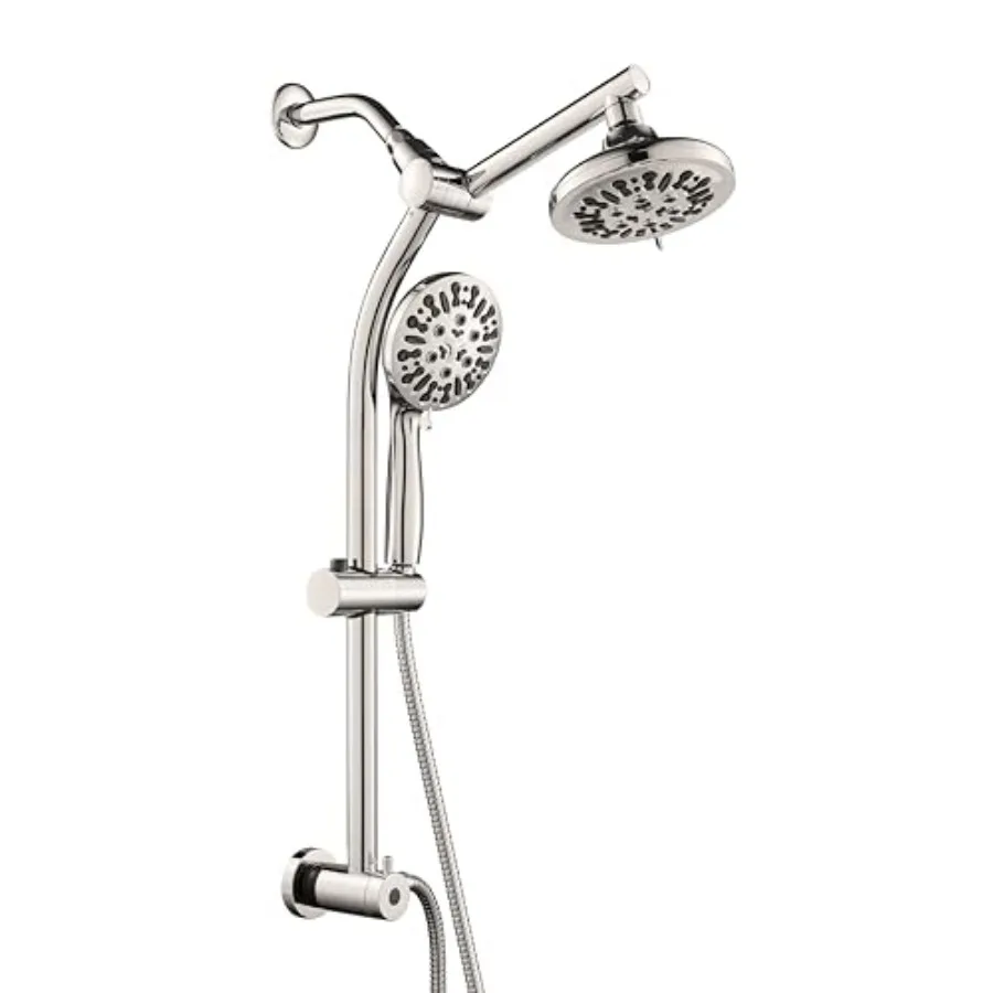 Retrofit 2-Way Shower Head Combo, 8-Function Rainfall Shower Head with 9 Setting Handheld Shower Combo, Adjust Slide Bar and Sh
Retrofit 2-Way Shower Head Combo, 8-Function Rainfall Shower Head with 9 Setting Handheld Shower Combo, Adjust Slide Bar and Sh