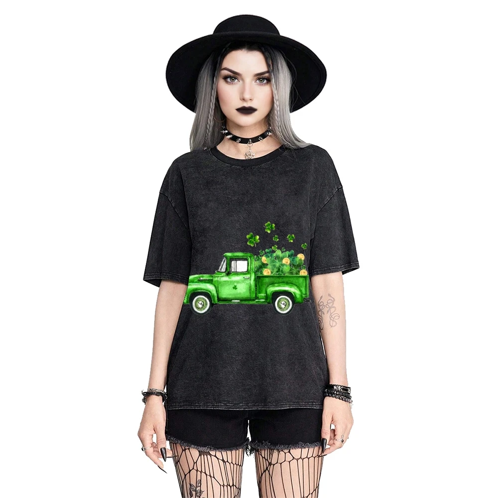 Винтажная потертая черная футболка, зеленый грузовик с принтом клевера, свободная уличная футболка, эстетичный топ большого размера в стиле ретро для женщин, повседневный
Винтажная потертая черная футболка, зеленый грузовик с принтом клевера, свободная уличная футболка, эстетичный топ большого размера в стиле ретро для женщин, повседневный