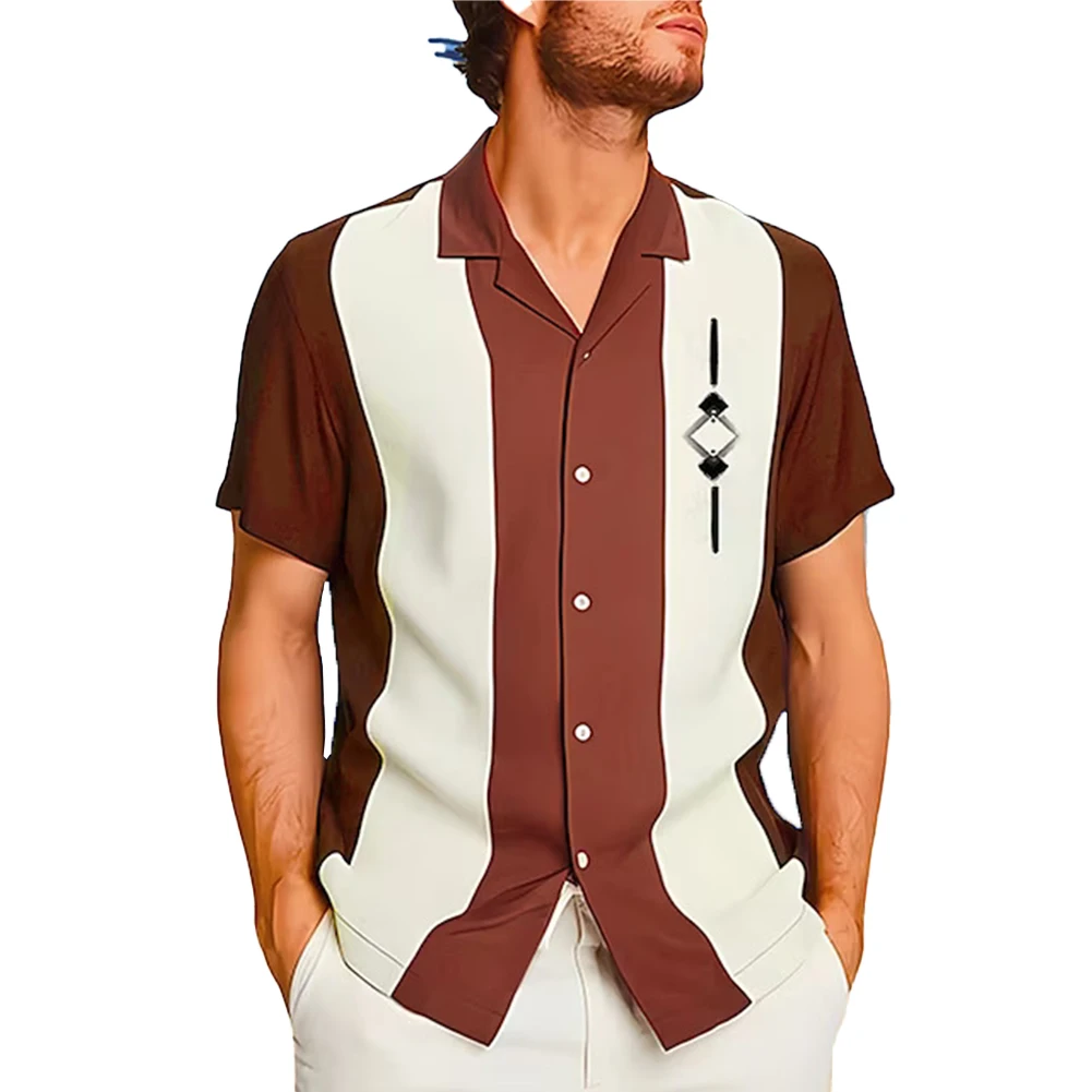 Mens Tops Mens Shirts Hawaiian Loose Shirt Polyester Regular Short Sleeve Striped Summer Bowling Button Down Holiday Comfortable
Mens Tops Mens Shirts Hawaiian Loose Shirt Polyester Regular Short Sleeve Striped Summer Bowling Button Down Holiday Comfortable