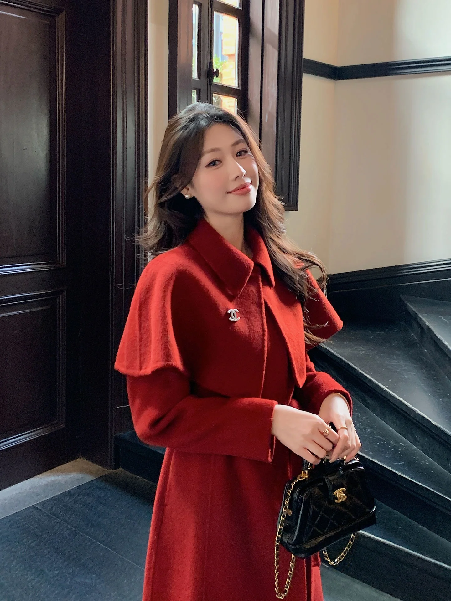 Red Double-Faced Woolen Coat MCHEEN Korean Sle Commute Long Sve Belted Wrap Coat for Young Women Winter Faion Outerwear
Red Double-Faced Woolen Coat MCHEEN Korean Sle Commute Long Sve Belted Wrap Coat for Young Women Winter Faion Outerwear