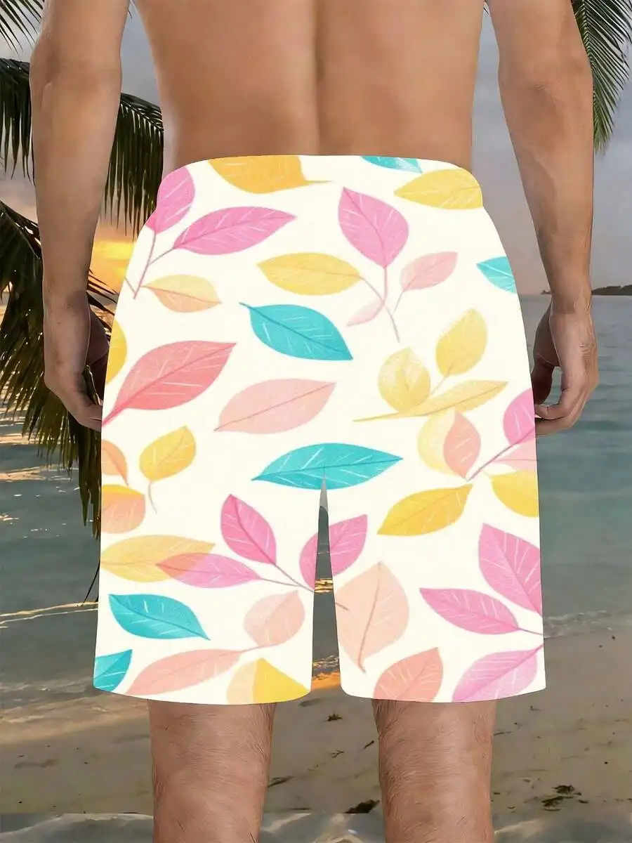 Colorful Leaf Print Swim Shorts For Men Summer Beach Leisure Sport Wear
Colorful Leaf Print Swim Shorts For Men Summer Beach Leisure Sport Wear