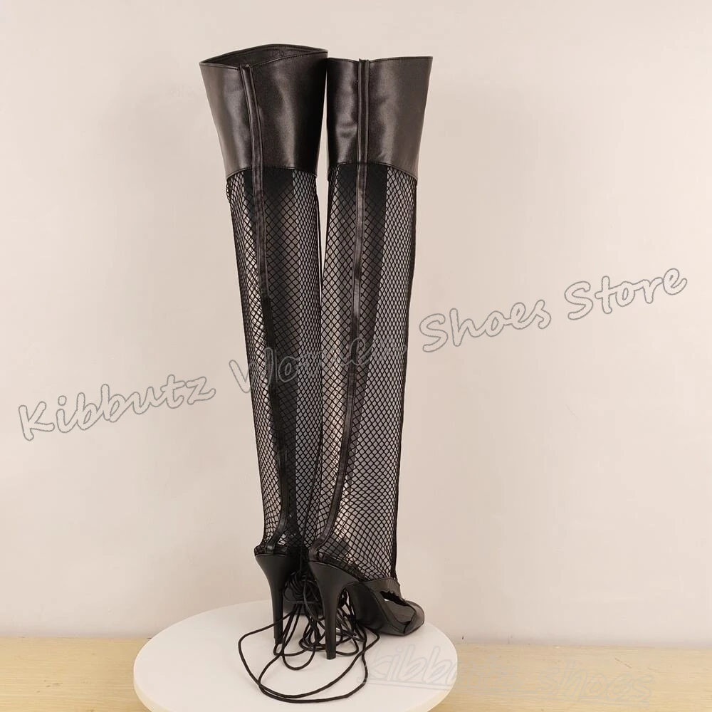 Sandal Boots Over The Knee Lace-Up Leather Solid Color Hollow Novelty Sexy Elegant Concise Fashion Women Shoes New Summer Heels
Sandal Boots Over The Knee Lace-Up Leather Solid Color Hollow Novelty Sexy Elegant Concise Fashion Women Shoes New Summer Heels