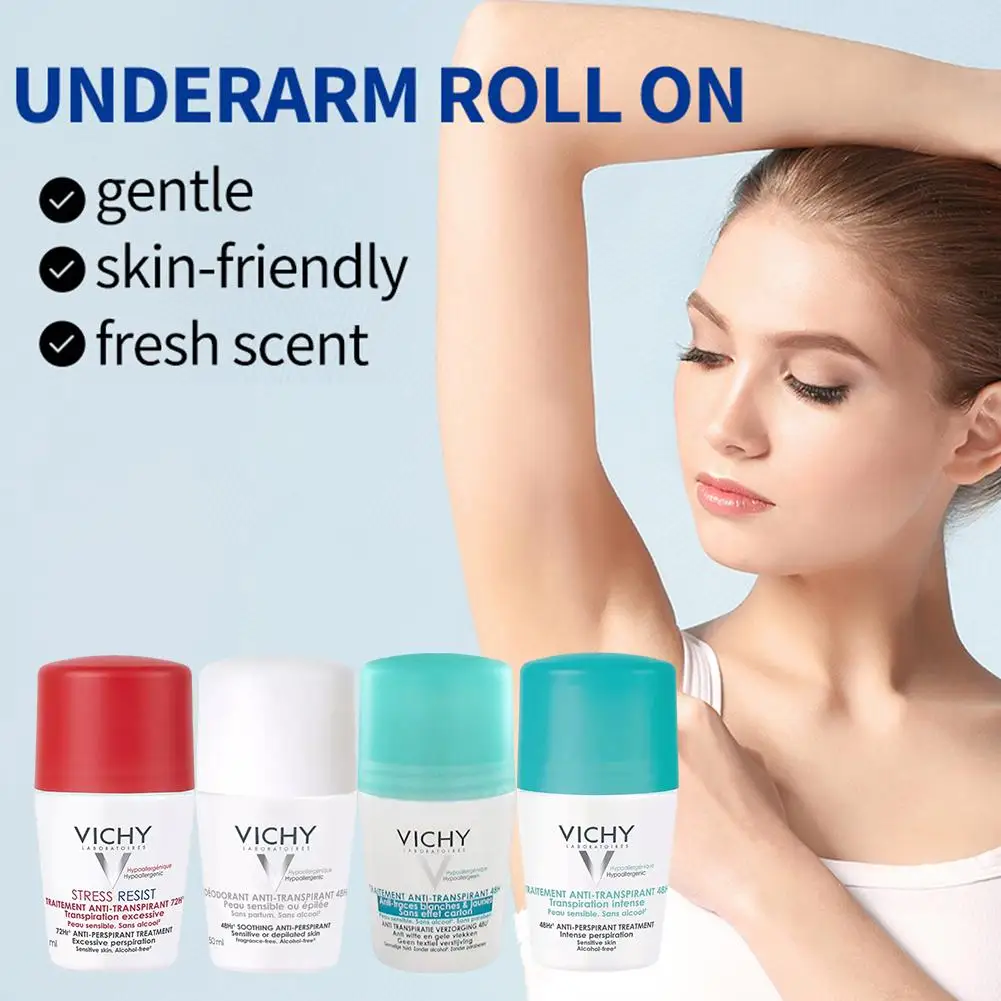 VICHY Underarm Ball Roll Sweatproof Deodorants Strong Comfortable Long-lasting Refreshing Fresh Underarm Odorless Outdoor Sports
VICHY Underarm Ball Roll Sweatproof Deodorants Strong Comfortable Long-lasting Refreshing Fresh Underarm Odorless Outdoor Sports