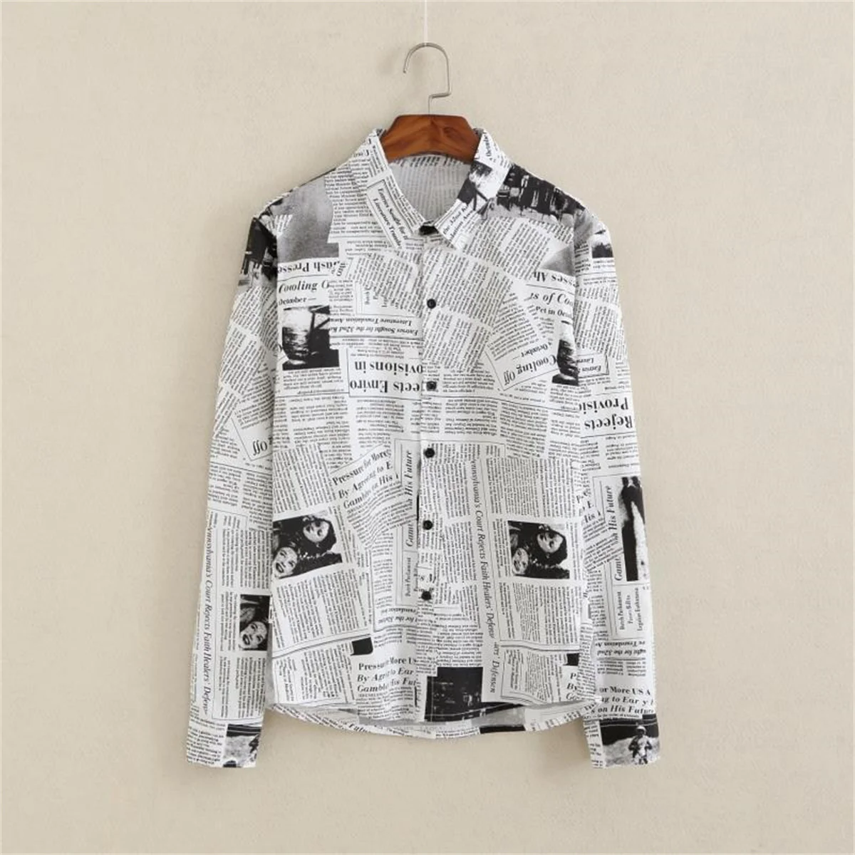 Hip Hop Newspaper Shirts Men Fashion Loose Shirt Streetwear Long Sleeve Casual Summer Shirts Funny Ulzzang High Street Tops
Hip Hop Newspaper Shirts Men Fashion Loose Shirt Streetwear Long Sleeve Casual Summer Shirts Funny Ulzzang High Street Tops