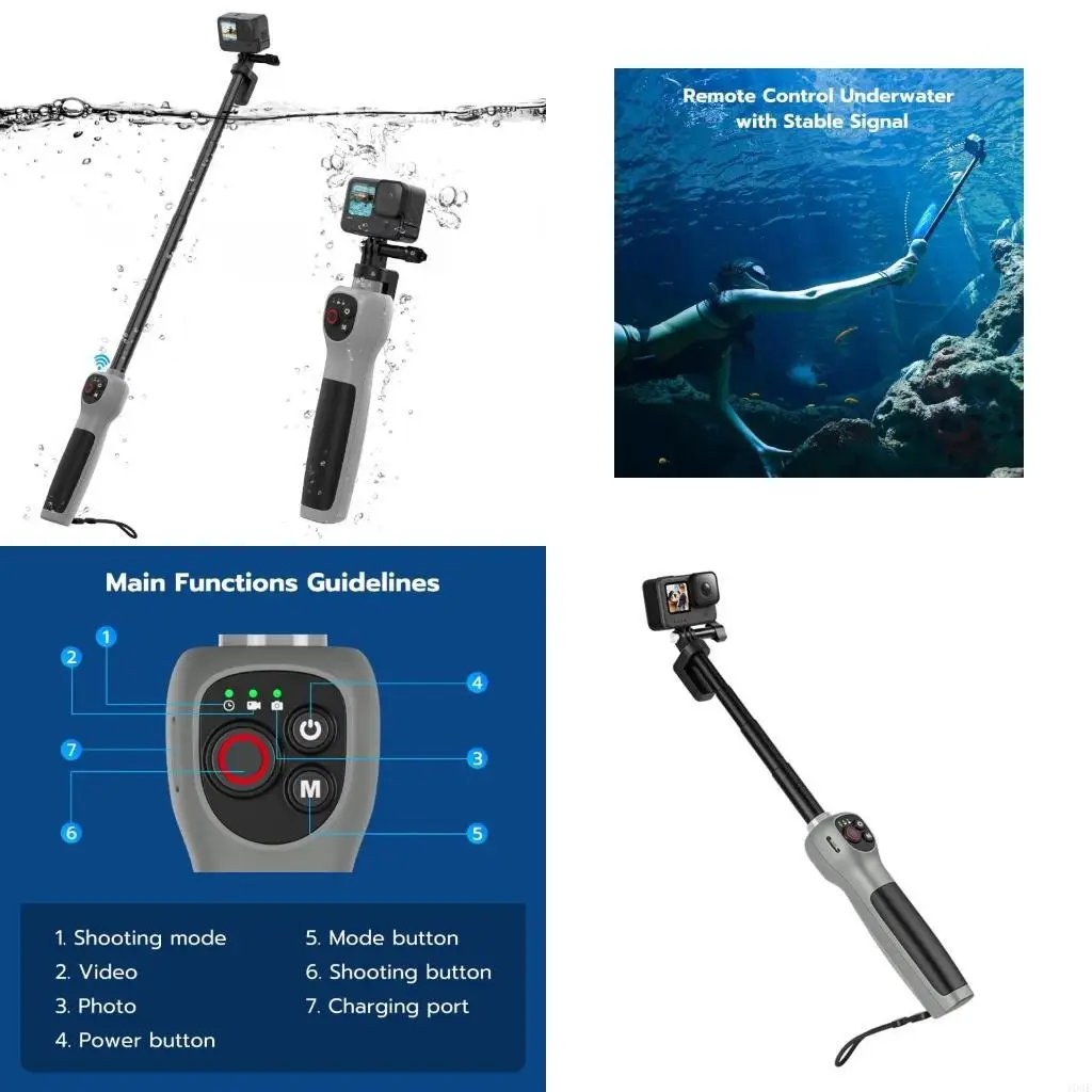 103F Waterproof Selfie Pocket Size Underwater Handle Grip Extendable Monopod
103F Waterproof Selfie Pocket Size Underwater Handle Grip Extendable Monopod