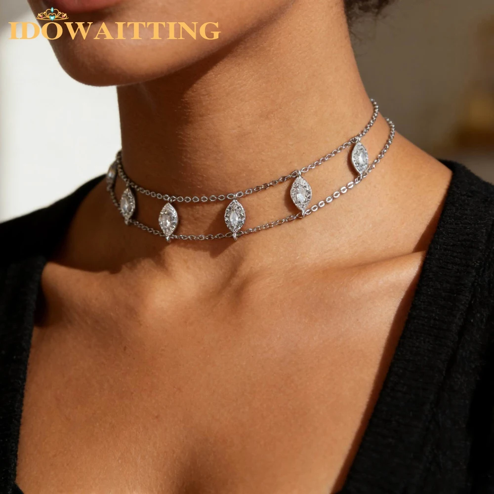 Sparking CZ Wedding Engagement Women Jewelry Pave Marquise CZ Double Chain Women Choker Necklace Wholesale
Sparking CZ Wedding Engagement Women Jewelry Pave Marquise CZ Double Chain Women Choker Necklace Wholesale