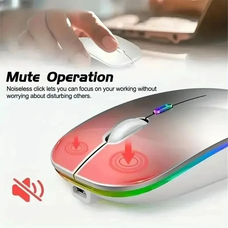 Wireless Mouse Rechargeable Silent LED Backlit Mice PC Laptop Computer Mous 2.4Ghz Receiver Bluetooth Dual Mode Optical Mice
Wireless Mouse Rechargeable Silent LED Backlit Mice PC Laptop Computer Mous 2.4Ghz Receiver Bluetooth Dual Mode Optical Mice