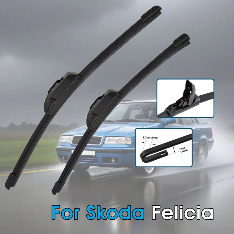 Автомобильные щетки стеклоочистителя для Skoda Felicia 1994-2000 2006-2016, лобовое стекло, щетки переднего окна, подходят для U-образного крючка, автомобильные аксессуары 
Автомобильные щетки стеклоочистителя для Skoda Felicia 1994-2000 2006-2016, лобовое стекло, щетки переднего окна, подходят для U-образного крючка, автомобильные аксессуары