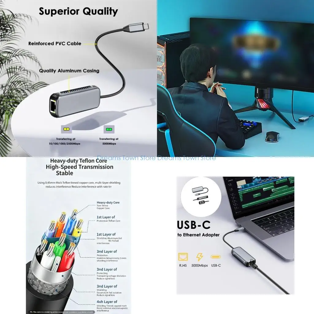 HX6A USB C to Ethernet Adapters 5Gbps Fast Speed For Stable Internet And Low Latency
HX6A USB C to Ethernet Adapters 5Gbps Fast Speed For Stable Internet And Low Latency