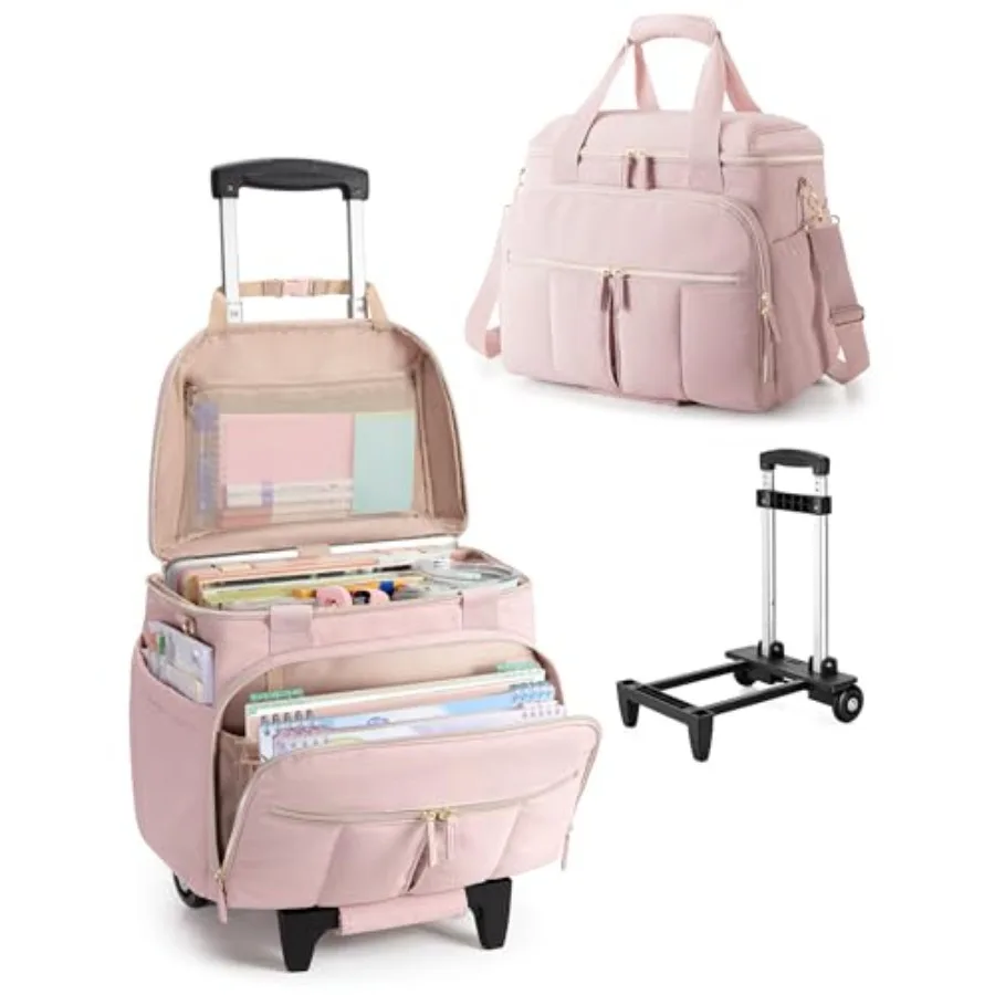 Rolling Teacher Bag with Accordion File Organizer and 15.6" Laptop Compartment, Wheeled Work Briefcase Tote with Detachable Tro
Rolling Teacher Bag with Accordion File Organizer and 15.6" Laptop Compartment, Wheeled Work Briefcase Tote with Detachable Tro