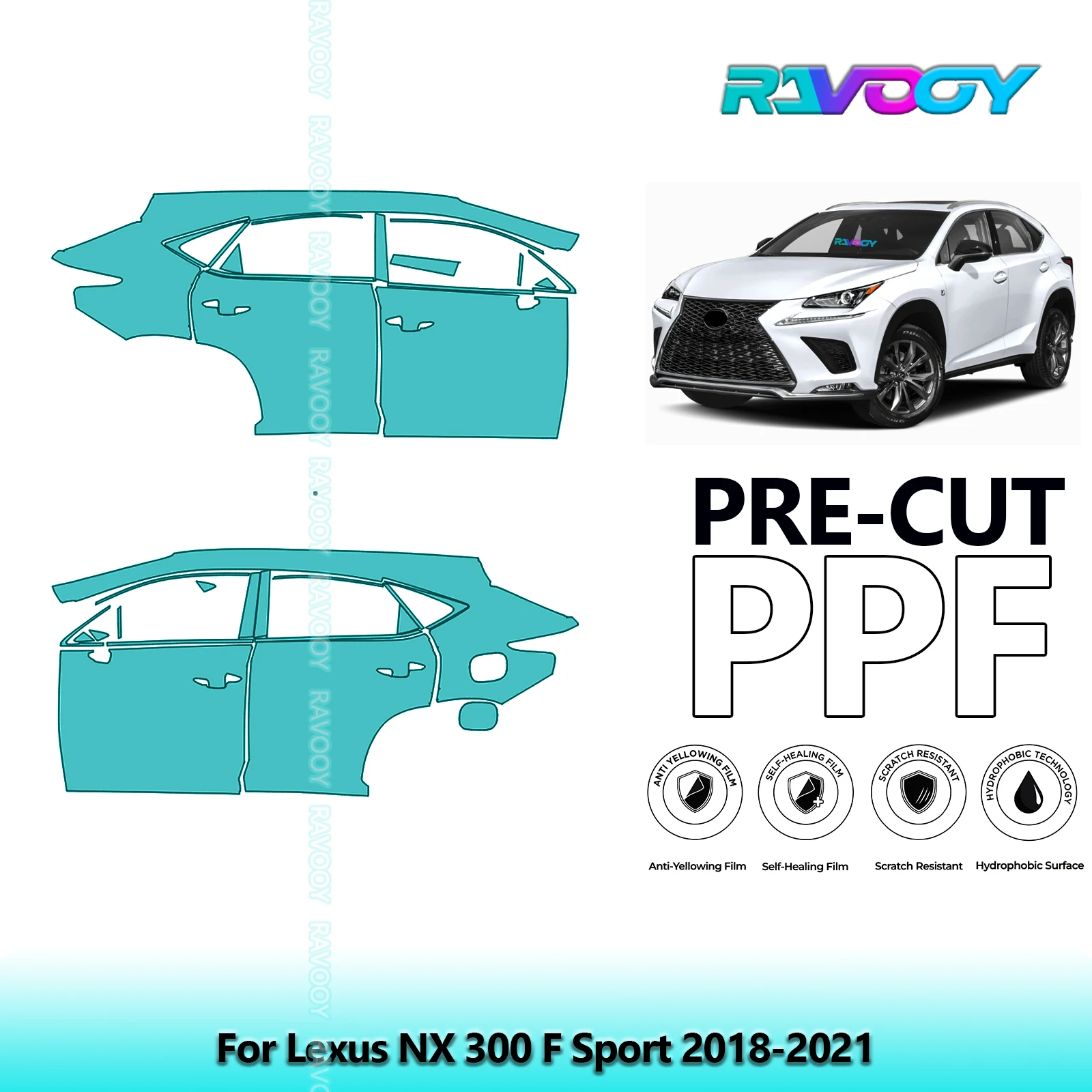 For Lexus NX 300 F Sport 2018-2021 8.5mil Clear Matte Pre-Cut PPF Door & A/B Pillar Kit TPU Paint Protection Film Set
For Lexus NX 300 F Sport 2018-2021 8.5mil Clear Matte Pre-Cut PPF Door & A/B Pillar Kit TPU Paint Protection Film Set