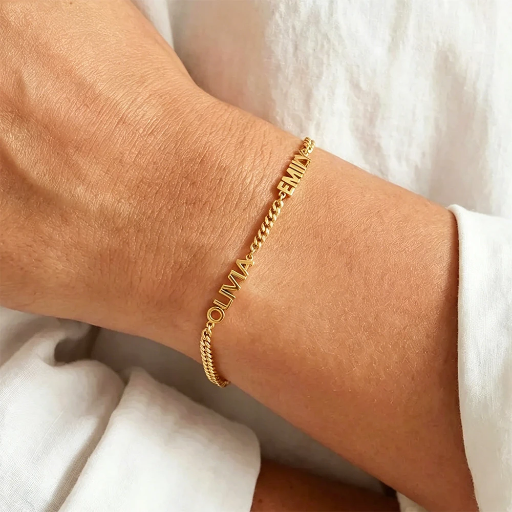 Custom Name Cuban Link Bracelet, Gold/Rose Gold/Steel 3 Colors, Personalized Engraved Stainless Steel Nameplate Bracelet
Custom Name Cuban Link Bracelet, Gold/Rose Gold/Steel 3 Colors, Personalized Engraved Stainless Steel Nameplate Bracelet