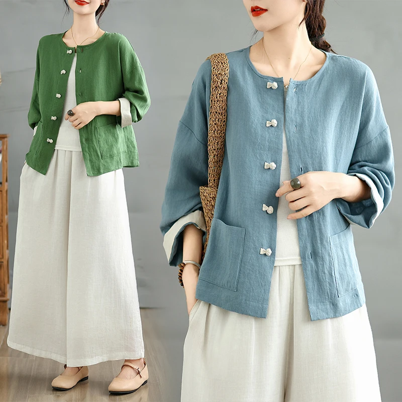Retro Contrast Color Button Short Jacket New Chinese Style Shirt Silk Tea Clothing Open Cardigan Top for Women
Retro Contrast Color Button Short Jacket New Chinese Style Shirt Silk Tea Clothing Open Cardigan Top for Women
