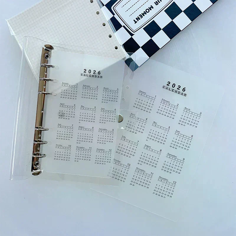 2026 A5/A6 Loose Leaf 6 Holes Calendar Separator Page Durable Transparent PP Frosted Material For Planner Time Management
2026 A5/A6 Loose Leaf 6 Holes Calendar Separator Page Durable Transparent PP Frosted Material For Planner Time Management