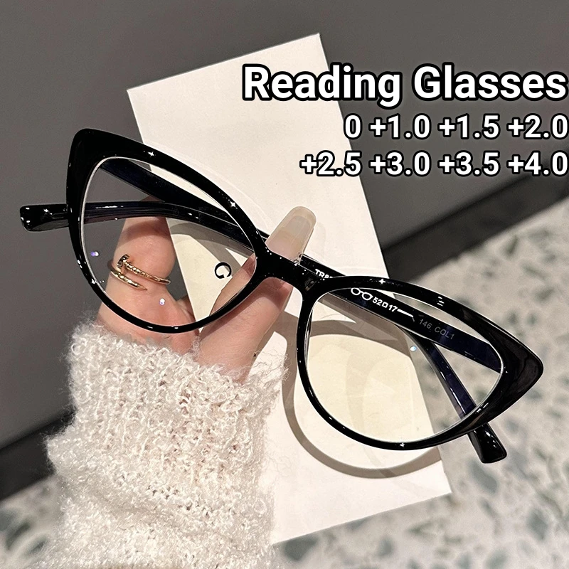 Ultra Light Cat Eye Presbyopia Glasses Vintage High-end Small Frame Reading Glasses Anti Blue Light Far Sight Eyewear 0 to +4.0
Ultra Light Cat Eye Presbyopia Glasses Vintage High-end Small Frame Reading Glasses Anti Blue Light Far Sight Eyewear 0 to +4.0